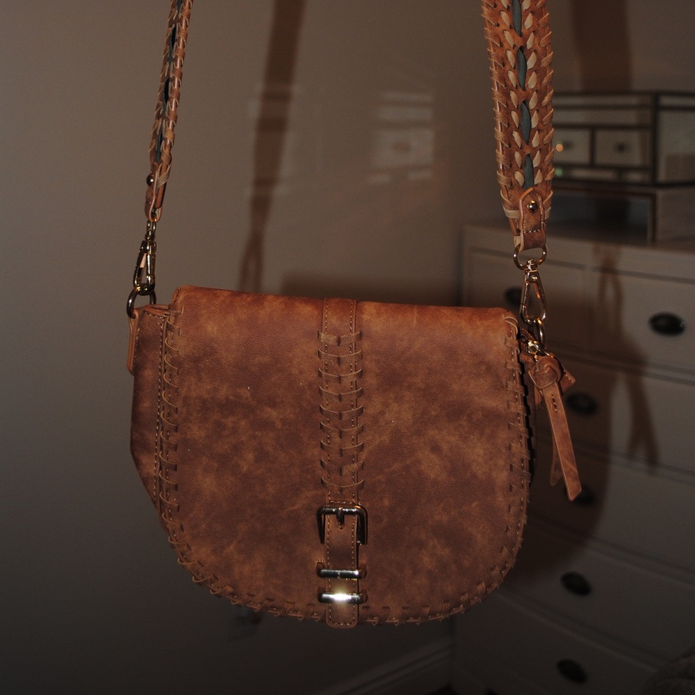 Camel Whipstitch Crossbody